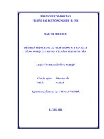 Luận văn đánh giá hiện trạng cu, pb, zn trong đất sản xuất nông nghiệp của huyện văn lâm, tỉnh hưng yên 