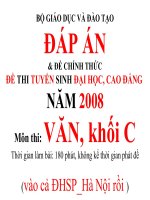 ĐÁP ÁN (& đề)_VĂN_tuyển sinh ĐH,CĐ_2008
