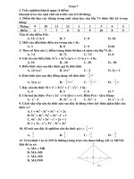 đề toán 7 trắc nghiệm và tự luận