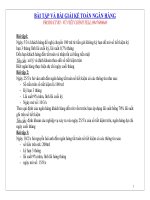 BÀI tập và bài GIẢI kế TOÁN NGÂN HÀNG 