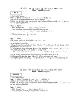 Đề kiểm tra HK2 môn Toan12 (2008-2009)