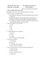 ĐỀ THI KIỂM TRA HỌC KỲ II MÔN SINH HỌC 6 TRƯỜNG THCS ĐỒNG PHÚ ĐỒNG HỚI - QUẢNG BÌNH