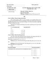 ĐỀ THI CHỌN HỌC SINH GIỎI VÒNG TỈNH LỚP 12 NĂM HỌC 2011-2012 MÔN TIẾNG ANH