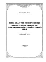 Hoàn thiện kế toán bán hàng và xác định kết quả kinh doanh tại công ty cổ phần xây dựng số 3 nghệ an luận văn tốt nghiệp đại học 