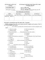 ĐỀ THI CHỌN HỌC SINH GIỎI VÒNG TỈNH LỚP 12 THPT NĂM HỌC 2010 – 2011 MÔN TIẾNG ANH - SỞ GIÁO DỤC VÀ ĐÀO TẠO NGHỆ AN