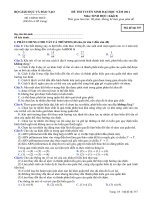 ĐỀ THI TUYỂN SINH ĐẠI HỌC NĂM 2011 Môn: SINH HỌC; Khối B 357 