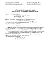 ĐỀ THI TUYỂN SINH LỚP 10 TRƯỜNG ĐH KHOA HỌC TỰ NHIÊN HỆ THPT CHUYÊN NĂM 2012 MÔN TOÁN 