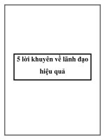 5 lời khuyên về lãnh đạo hiệu quả 