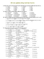 Đề Thi Trắc Nghiệm Tiếng Anh 9 (số 4)