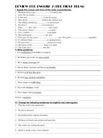 Đề cương ôn tập Anh 7-HKI