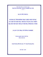 Đánh giá tình hình thực hiện một số dự án chuyển đổi mục đích sử dụng đất trên địa bàn huyện thuận thành, tỉnh bắc ninh 