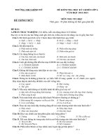 ĐỀ KIỂM TRA HỌC KỲ I KHỐI LỚP 6 TRƯỜNG THCS BÌNH MỸ NĂM HỌC 2012-2013 MÔN TIN HỌC