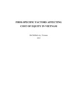 Firm-specific Factors Affecting on cost of equity in Vietnam