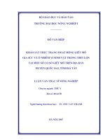 Khảo sát thực trạng hoạt động và ô nhiễm vi sinh vật trong thịt lợn tại một số cơ sở giết mổ trên địa bàn huyện quốc oai, tỉnh hà tây 