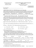 ĐỀ THI THỬ ĐẠI HỌC NĂM HỌC 2008 - 2009  MÔN VẬT LÝ 2