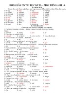 ÔN THI HKII E10 - MỌI HS ĐỀU CÓ THỂ LÀM!