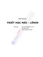 BÀI GIẢNG TRIẾT HỌC MÁC - LÊNIN