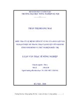 Điều tra tỷ lệ bệnh viêm tử cung của đàn lợn nái ngoại ở một số trang trại tại huyện yên khánh tỉnh ninh bình và thử nghiệm điều trị 