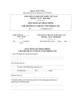 GIẤY ĐĂNG KÝ HOẠT ĐỘNG CHI NHÁNH CỦA TRUNG TÂM TRỌNG TÀI