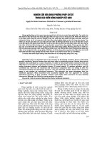 NGHIÊN CứU VậN DụNG PHƯƠNG PHáP CHỉ Số TRONG BảO HIểM NÔNG NGHIệP VIệT NAM