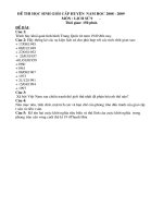 Đề kiểm tra học sinh giỏi 2008
