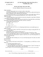 ĐỀ THI CHỌN HỌC SINH GIỎI TỈNH LỚP 12 NĂM HỌC 2011 – 2012 MÔN HÓA HỌC LỚP 12 BT THPT - SỞ GD&ĐT NGHỆ AN