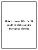 Quản trị thương hiệu   sự hồi sinh từ cõi chết của những thương hiệu nổi tiếng 