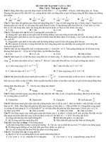 ĐỀ THI THỬ ĐẠI HỌC CAO ĐẲNG MÔN VẬT LÝ ĐỀ 2011