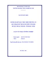 Đánh giá kết quả thực hiện phương án quy hoạch sử dụng đất đến năm 2010 huyện thuận thành   tỉnh bắc ninh 