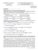 ĐỀ THI TUYỂN SINH ĐẠI HỌC NĂM 2011 Môn: TIẾNG ANH; Khối D 369 