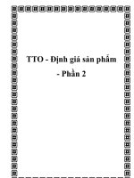 TTO - Định giá sản phẩm - Phần 2