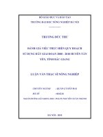 Đánh giá việc thực hiện quy hoạch sử dụng đất giai đoạn 2001 2010 huyện tân yên,tỉnh bắc giang 