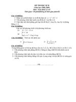 ĐỀ THI THỬ TNPT TOÁN 12 NÂNG CAO