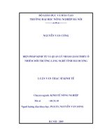 [Luận văn]biện pháp kinh tế và quản lý nhằm giảm thiểu ô nhiễm môi trường làng nghề tỉnh hải dương 