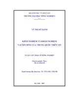 Kiểm nghiệm và khảo nghiệm vacxin h5n1 của trung quốc trên vịt 