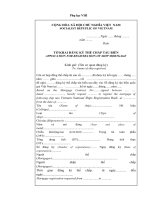 TỜ KHAI ĐĂNG KÝ THẾ CHẤP TÀU BIỂN APPLICATION FOR REGISTRATION OF SHIP MORTGAGE