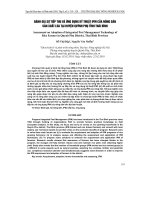 ĐáNH GIá Sự TIếP THU Và ứNG DụNG Kỹ THUậT IPM CủA NÔNG DÂN SảN XUấT LúA TạI HUYệN QUỳNH PHụ TỉNH THáI BìNH
