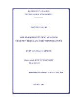 Một số giải pháp tín dụng ngân hàng nhằm phát triển làng nghề tại tỉnh bắc ninh 