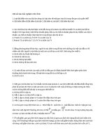 Một số câu trắc nghiệm môn Sinh