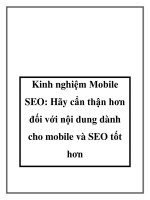 Hãy cẩn thận hơn đối với nội dung dành cho mobile và SEO tốt hơn 