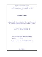Đánh giá tác động của chính sách chuyển dịch cơ cấu kinh tế ở huyện sơn động   tỉnh bắc giang 