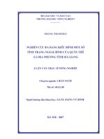 Nghiên cứu đa dạng kiểu hình một số tính trạng ngoại hình của quần thể gà địa phương tỉnh hà giang 