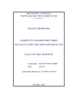 Nghiên cứu giải pháp phát triển sản xuất và tiêu thụ nhãn lồng hưng yên 