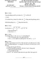 KỲ THI TUYỂN SINH VÀO LỚP 10 TRƯỜNG THPT CHUYÊN TRẦN HƯNG ĐẠO Năm học 2013 – 2014 