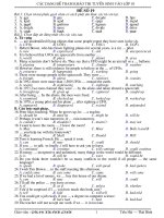 CÁC DẠNG ĐỀ TRẮC NGHIỆM THAM KHAO THI TUYỂN SINH VÀO LỚP 10  ( ĐỀ SỐ 19