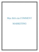 Mục đích của COMMENT MARKETING 
