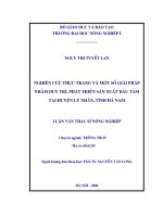 Nghiên cứu thực trạng và một số giải pháp nhằm duy trì, phát triển sản xuất dâu tằm tại huyện lý nhân, tỉnh hà nam 