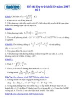 Đề thi môn toán 1( Đh- CĐ)