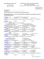 ĐỀ THI TUYỂN SINH CAO ĐẲNG NĂM 2011 Môn: TIẾNG ANH; Khối D mã 475 