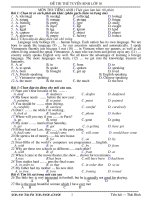 ĐỀ TRẮC NGHIỆM THI TUYỂN SINH VÀO LỚP 10  -  THAI BINH (ĐỀ SỐ 8